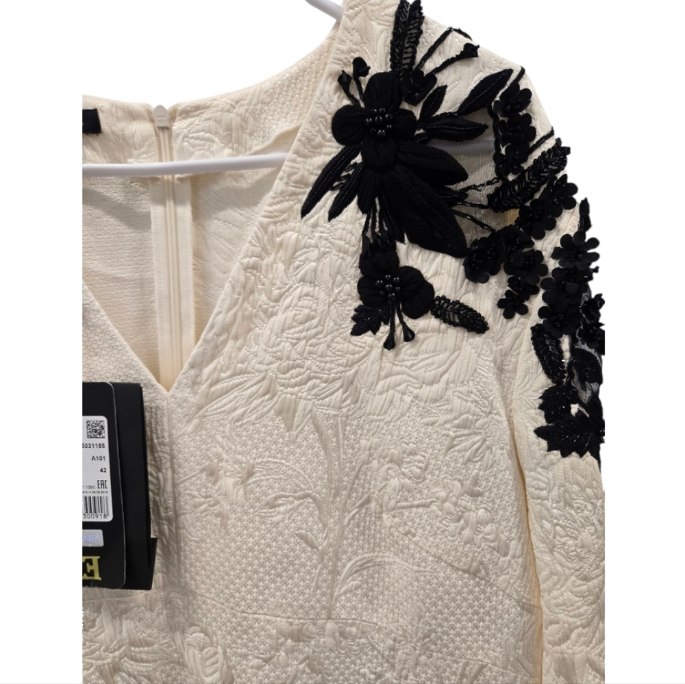 NWT Escada Embroidered Jacquard Dress Sz 42 - Picture 5 of 16